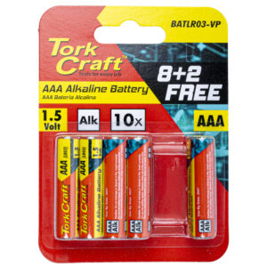 Tork Craft AAA Batteries 8+2 Pack