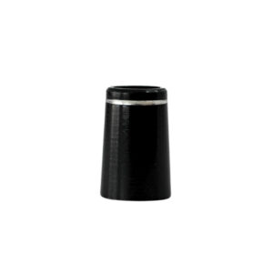Ferrule 0.355" (Tapered) Black & Silver Ring, No Collar. 30 PACK